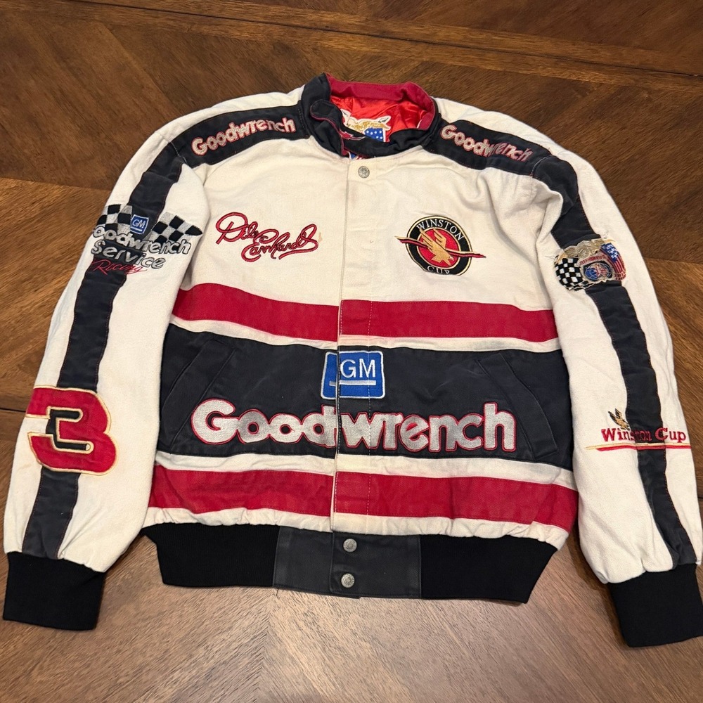 Vintage Jeff Hamilton Dale Earnhardt Goodwrench Winston Cup Racing Jacket Large